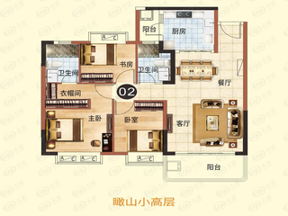 能建·长江华府MD15 118平户型户型图