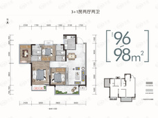 五象湖光学府4室2厅2卫户型图