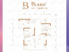 鼎诚悦玺3室2厅1卫户型图