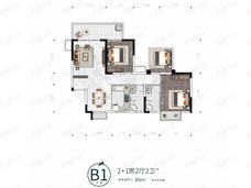 兴进珺府3室2厅2卫户型图