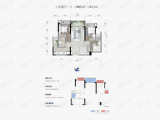 常青藤湖上初晴3室2厅1卫户型图