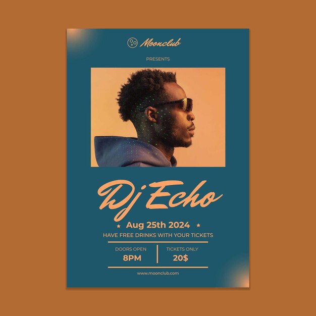 Modern dj echo flyer template