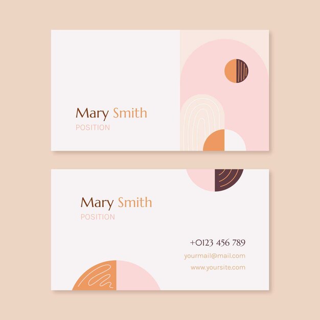 Hand drawn modern business card template