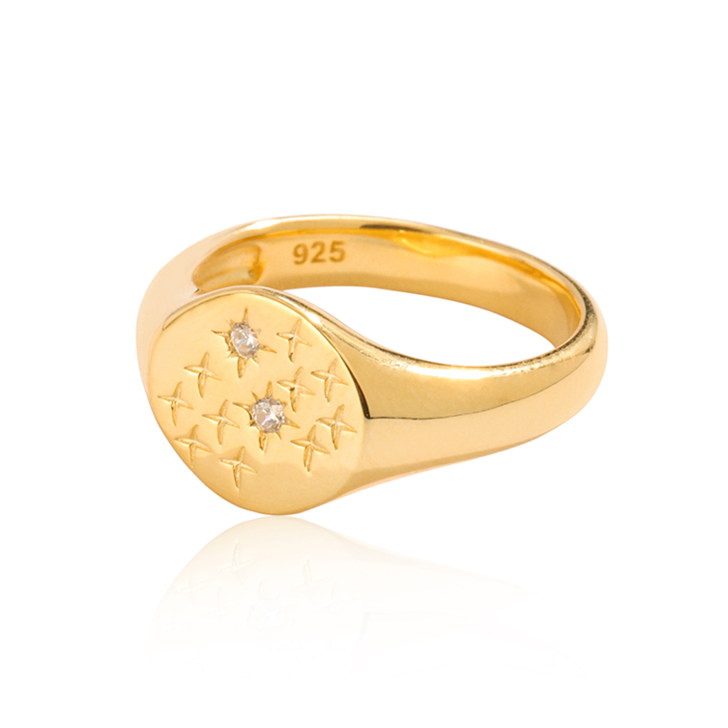 Star Signet Bague Zircon