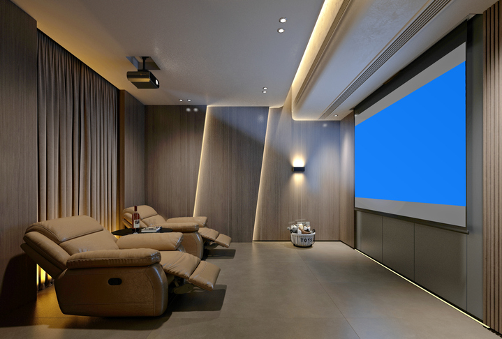 3d render home cinema room