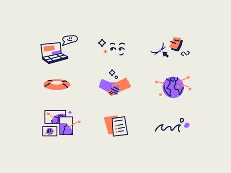 Tech to the Rescue icons by Iryna Korshak for Netguru on Dribbble Talk Logo, Corporate Icons, Icons Hand Drawn, Library Icon, Drawn Icons, Icon Design Inspiration, Flat Design Icons, Minimalist Icons, Hand Drawn Icons