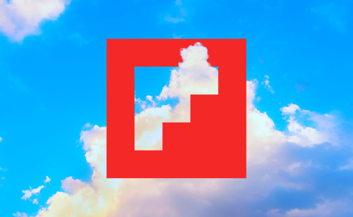 Flipboard logo in blue sky