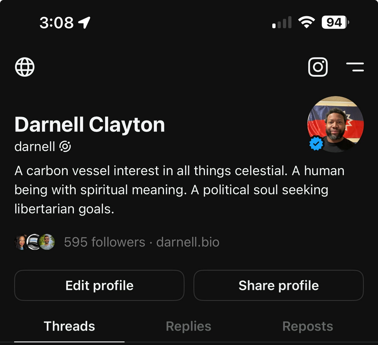 Darnell Clayton’s profile in Threads