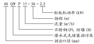 不锈钢潜水泵型号意义