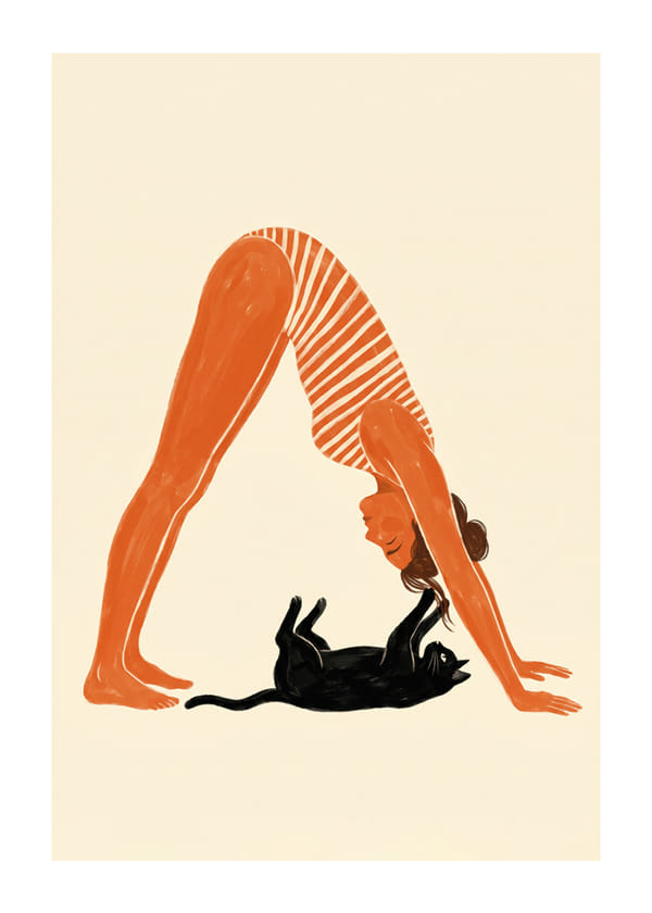 Poster Yoga With Cat