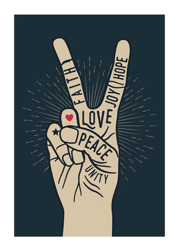 Poster Peace And Love Vintage Style