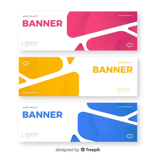 Free Vector colorful banners with abstract shapes