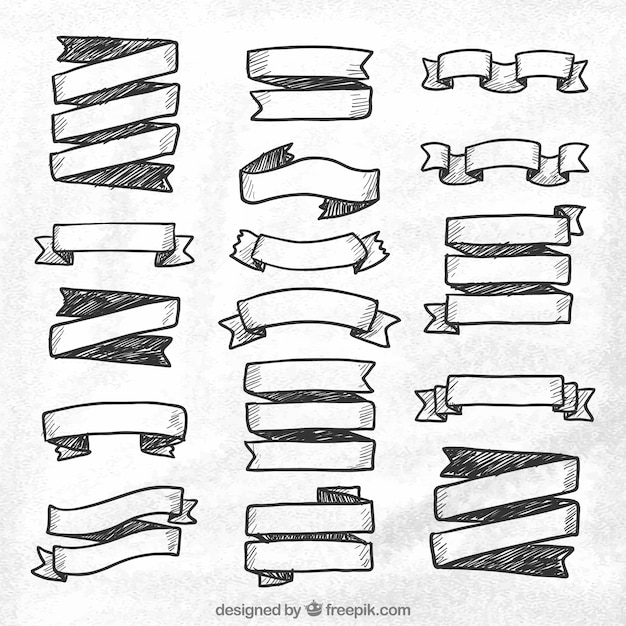 Free Vector assortment of vintage ribbons