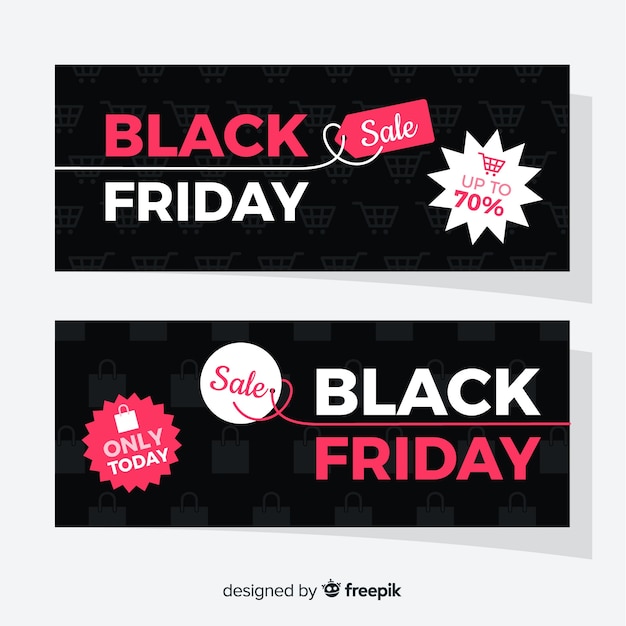 Black friday banners in flat design