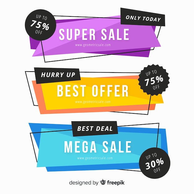 Free Vector geometric sale banners