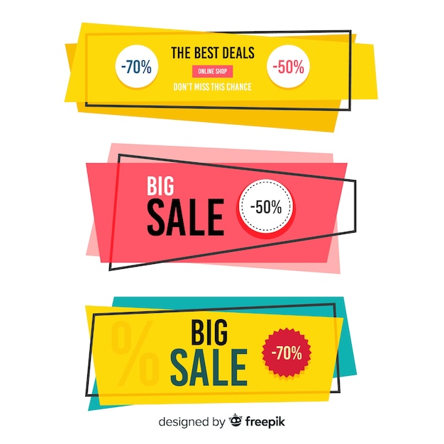 Free Vector geometric sales banners