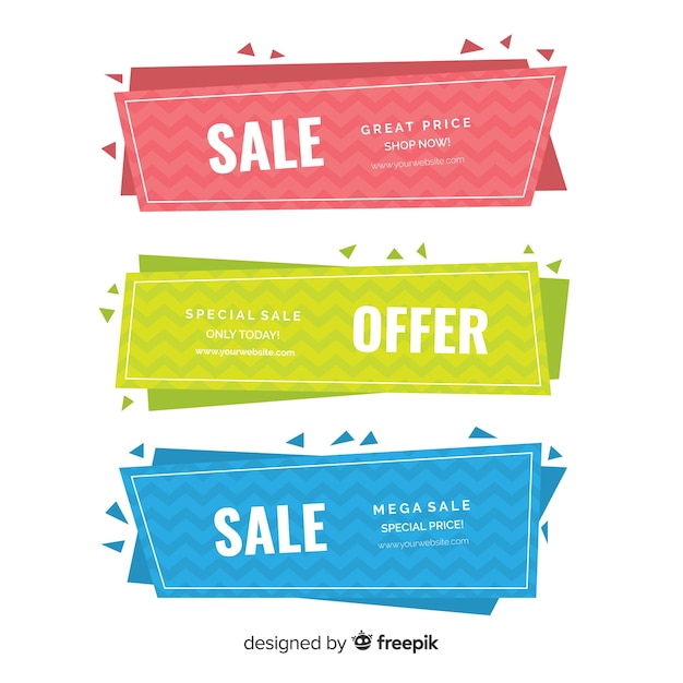 Free Vector geometric sales banners