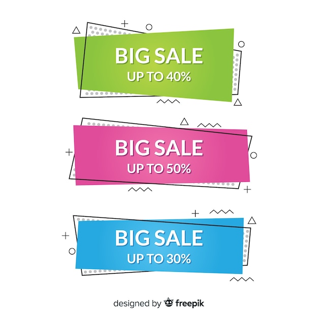 Free Vector geometric sales banners