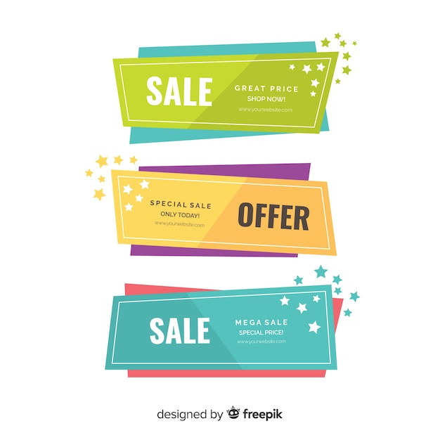 Free Vector geometric sales banners