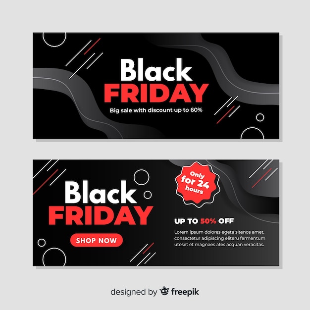 Gradient black friday banners template