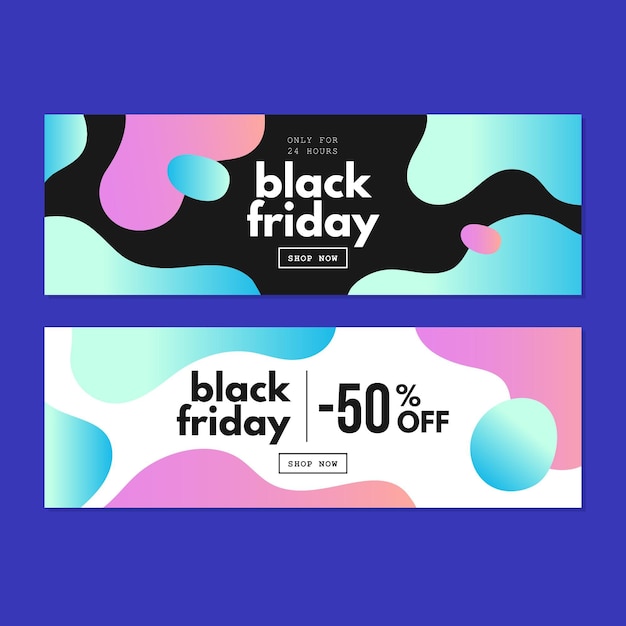 Gradient black friday banners template