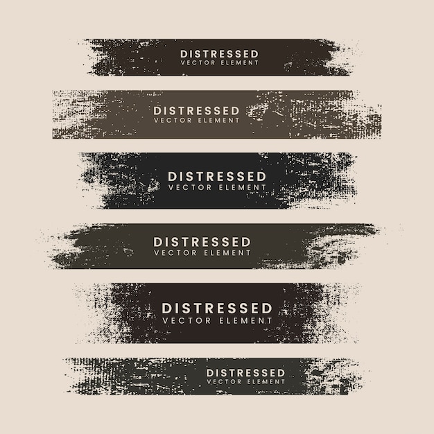 Free Vector distressed stroke texture banners