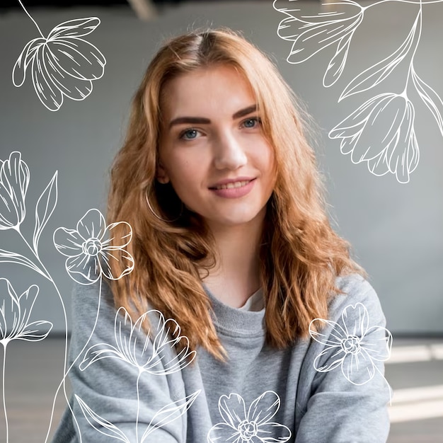 Floral profile picture template