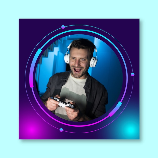 Futuristic gradient streamer twitch profile picture