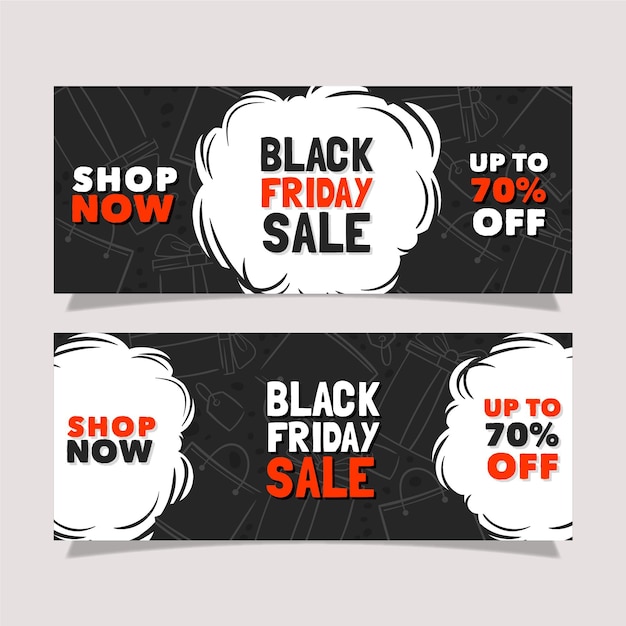 Free Vector hand drawn black friday banners