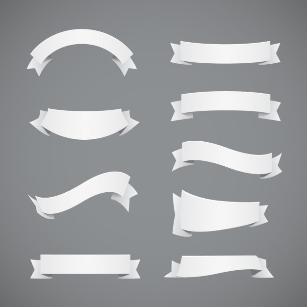 Free Vector white ribbons collection