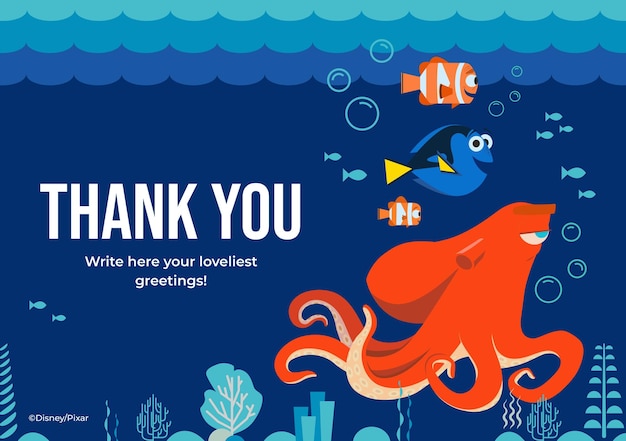 Finding Nemo Thank You Card