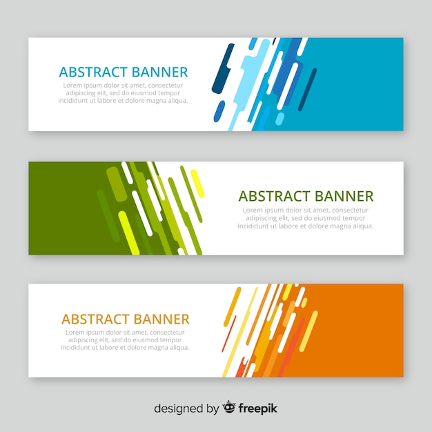 Vector modern pack of abstract banners with flat design