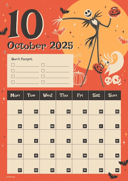 Tim Burtons The Nightmare Before Christmas Monthly Calendar