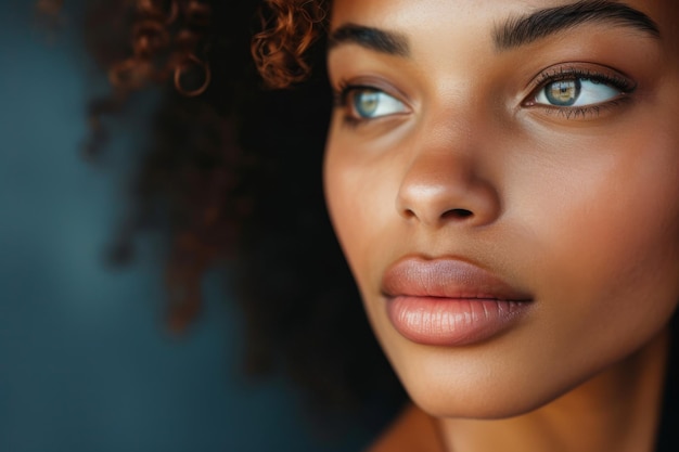 Closeup Portrait Of Confident Stylish Woman Exuding Grace And Allure