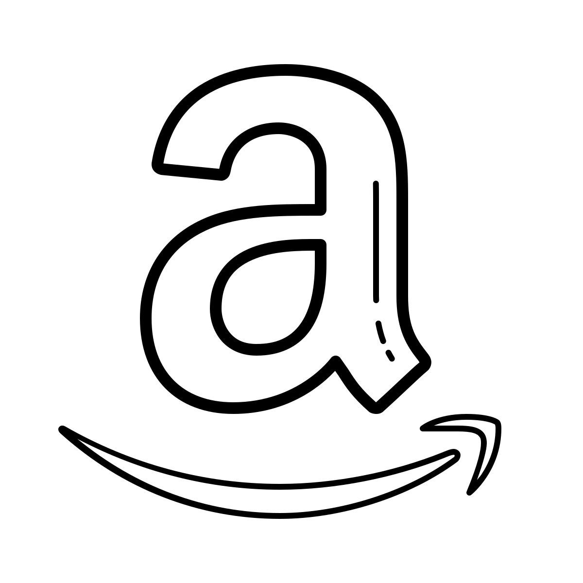 outline hand drawn style amazon icon