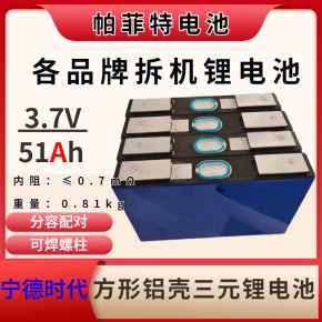 全新宁德时代3.7V51AH太阳能光伏板发电板逆变器路灯大单体锂电池