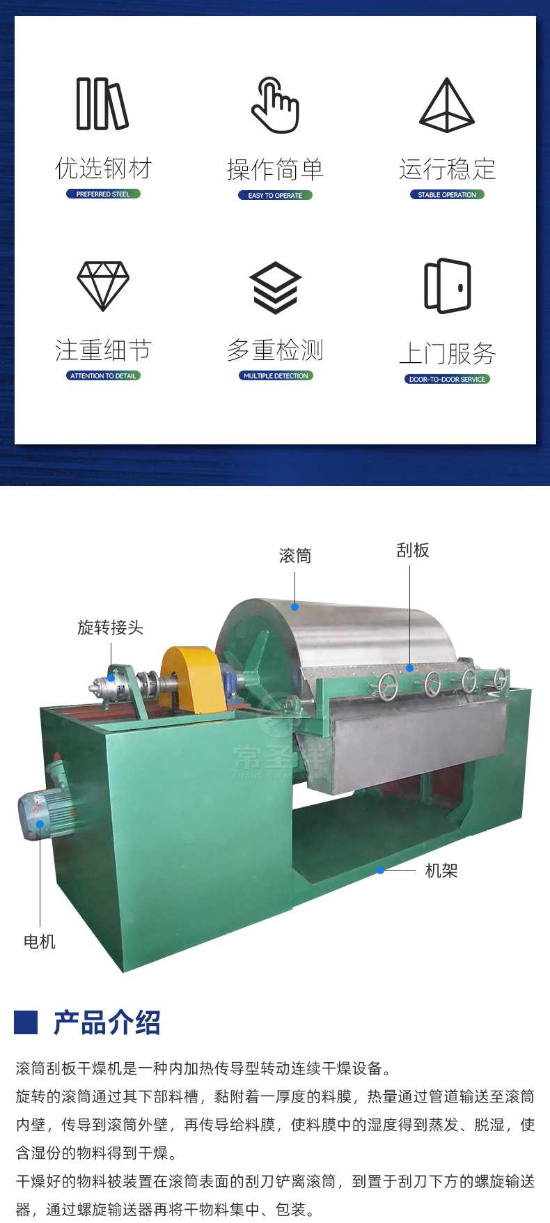 单滚筒刮板干燥机