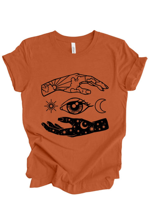 Celestial Hands T-Shirt: Pumpkin