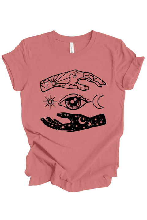Celestial Hands T-Shirt: Dusty Rose