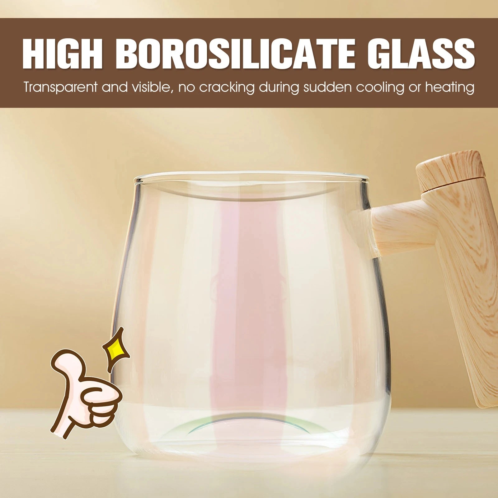 Electric Borosilicate Glass Self Mixing Mug