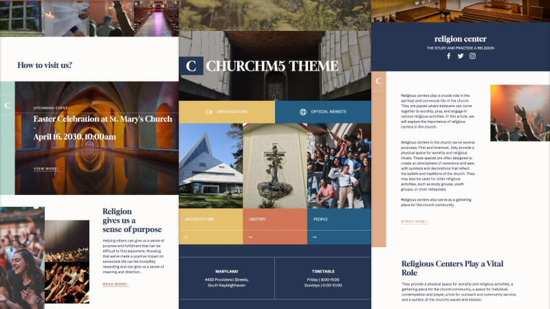 ChurchM5 - church and nonprofit fundraising responsive website template