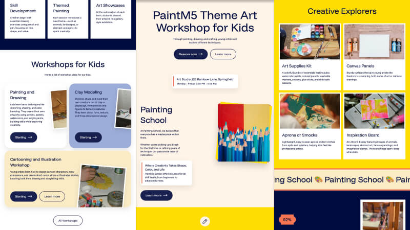 PaintM5 - kids art school and craft classes website theme