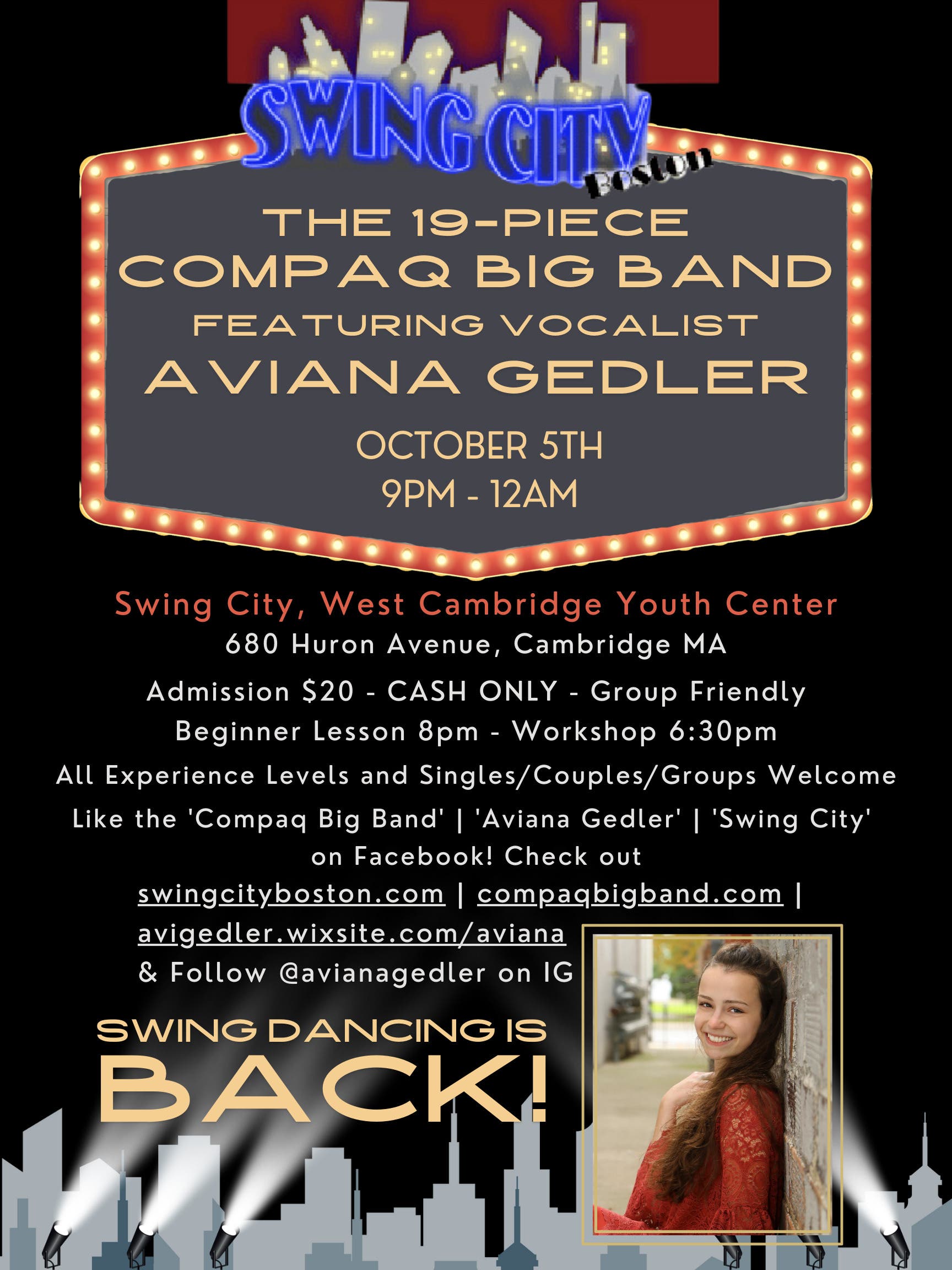 19-Piece Compaq Big Band w/ Vocalist Aviana Gedler at Swing City!