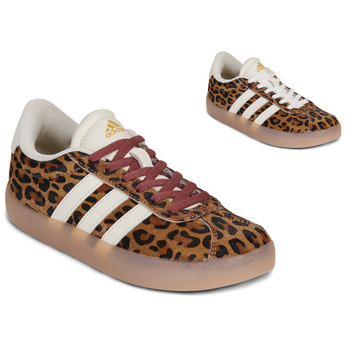 Shoes Girl Low top trainers adidas VL COURT 3.0 K Leopard / Gum
