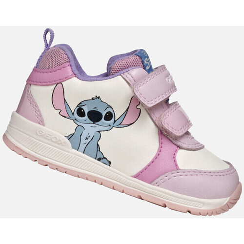 Chaussures Fille Randonnée Geox B RISHON GIRL blanc/rose