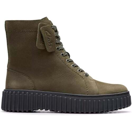 Chaussures Femme Bottines Clarks Torhill Rise Vert