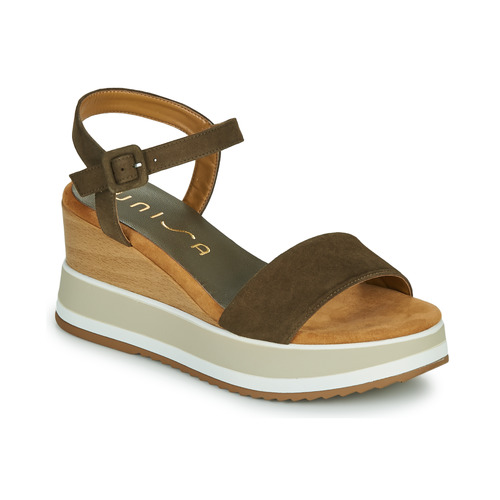 Schuhe Damen Keilabsatzsandalen Unisa KOLLA Khaki