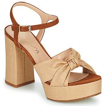 Schuhe Damen Keilabsatzsandalen Unisa VENZA Beige / Braun,