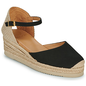 Schuhe Damen Leinen-Pantoletten mit gefloch Unisa CISCA Schwarz