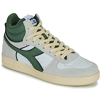Boty Kotníkové tenisky Diadora MAGIC BASKET DEMI CUT SUEDE LEATHER Bílá / Zelená